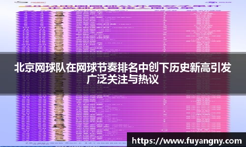 北京网球队在网球节奏排名中创下历史新高引发广泛关注与热议